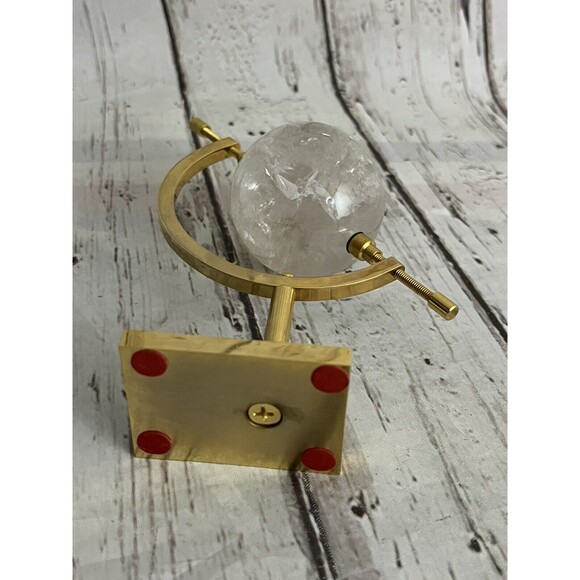 Brass Caliper with Crystal? Ball Vintage Table Décor - Picture 5 of 7